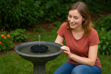 solar bird bath