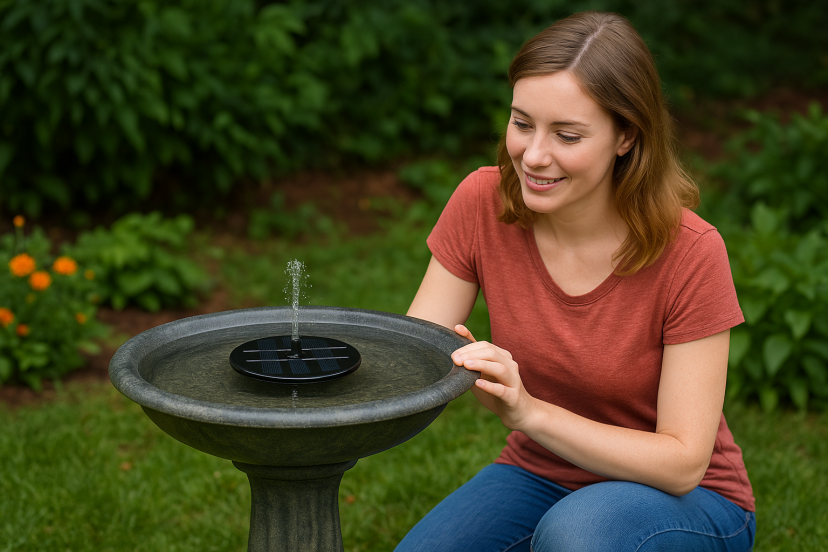 solar bird bath