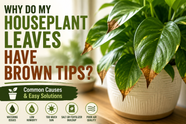 brown tips on houseplant leaves
