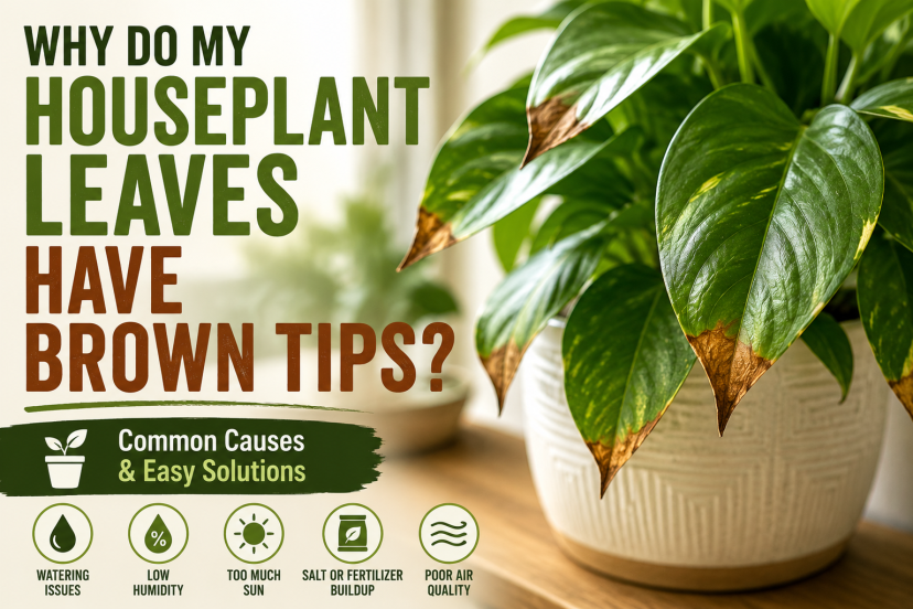 brown tips on houseplant leaves